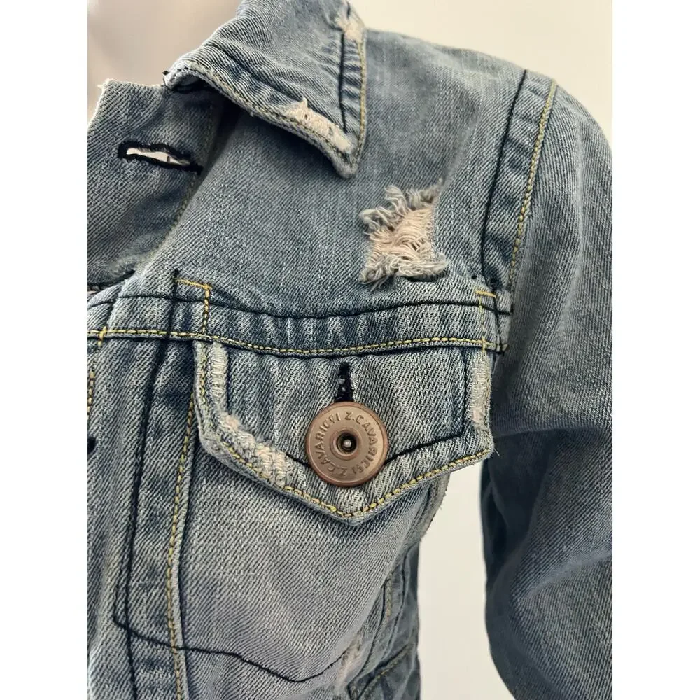 vintage 90s Z Cavaricci Denim Jacket / 1990s Crop Y2K / size M Cotton